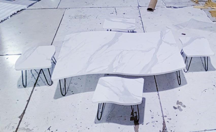 Flower-Shaped Coffee Table Set – 3 Piece