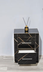 Black Drawer – Compact Bedside Table with Storage for Bedroom or Living Room